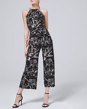 Buying White House Black Market Gray Knit Jumpsuit